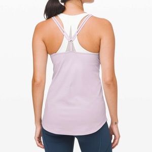 Lululemon Go For Double tank in silver lilac